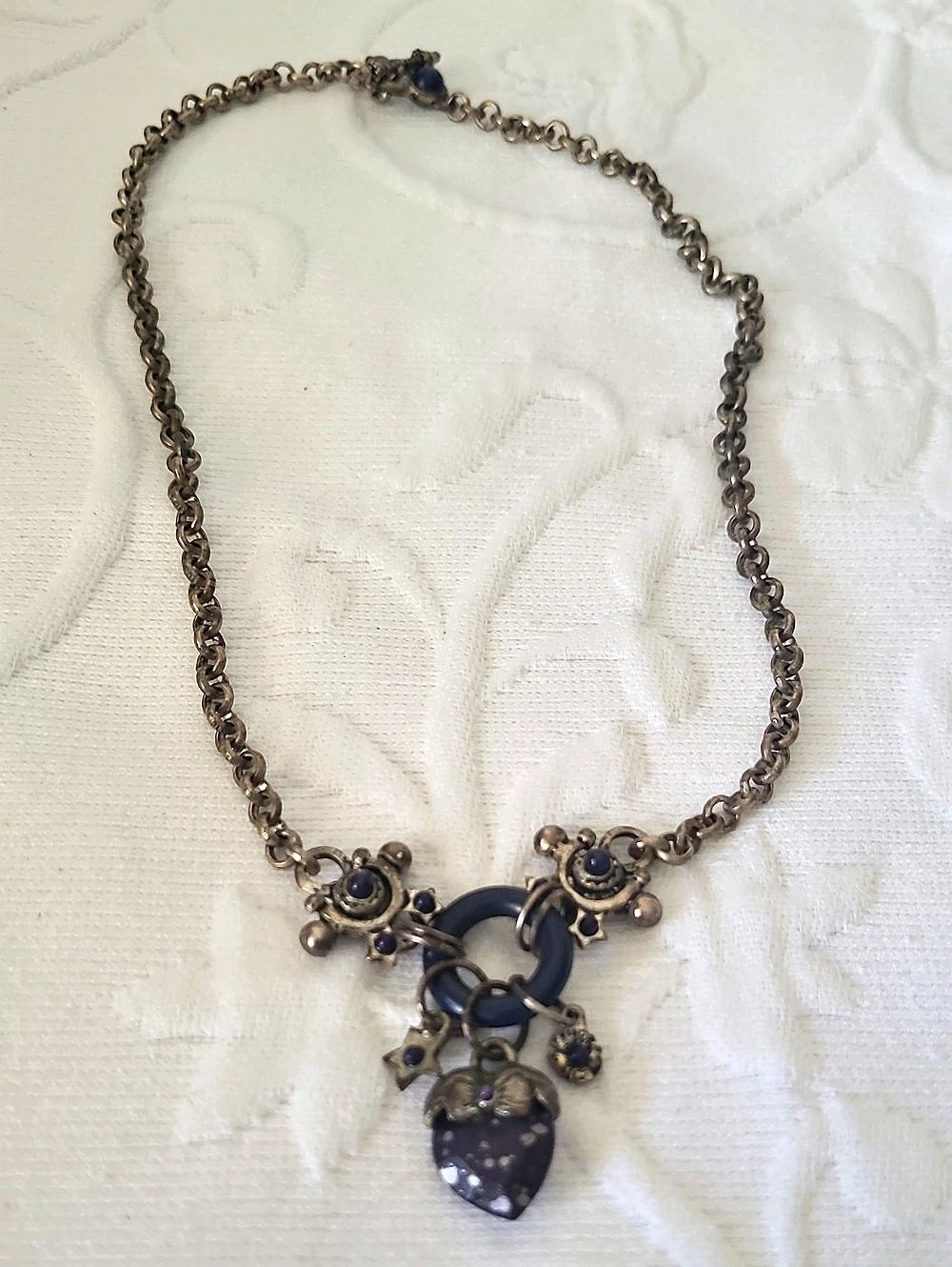 Purple & Blue Charm Pendant Necklace